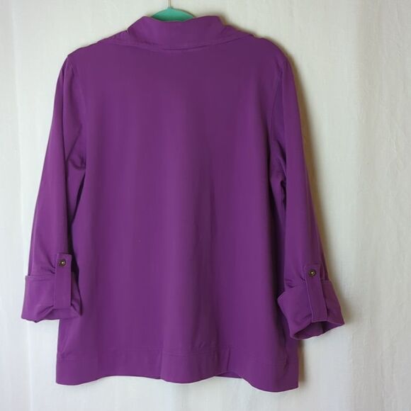 Charter Club Athletic Wear Cotton Purple Knit Jacket 1X - Picture 7 of 7